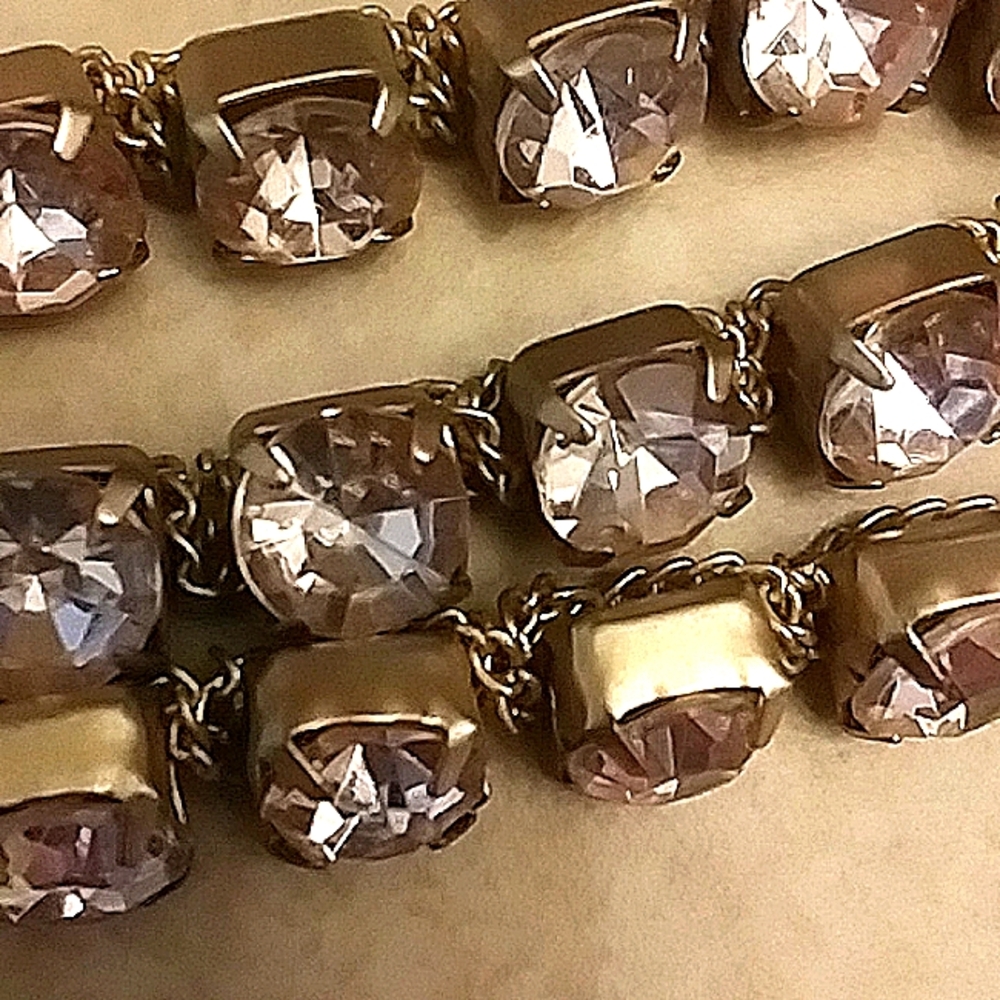 Vintage Large Rhinestone 3 Strand Bracelet